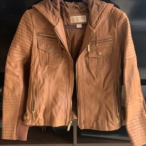 Michael Kors Tan Leather Jacket